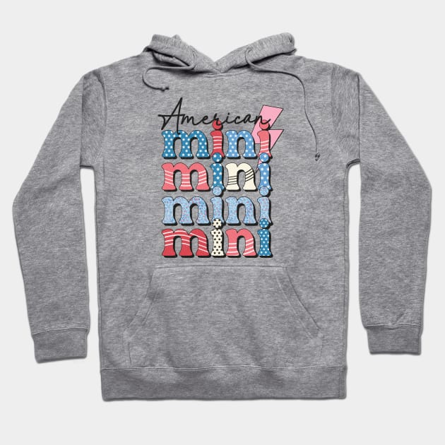American retro Mini red white blue mama Hoodie by PixieMomma Co